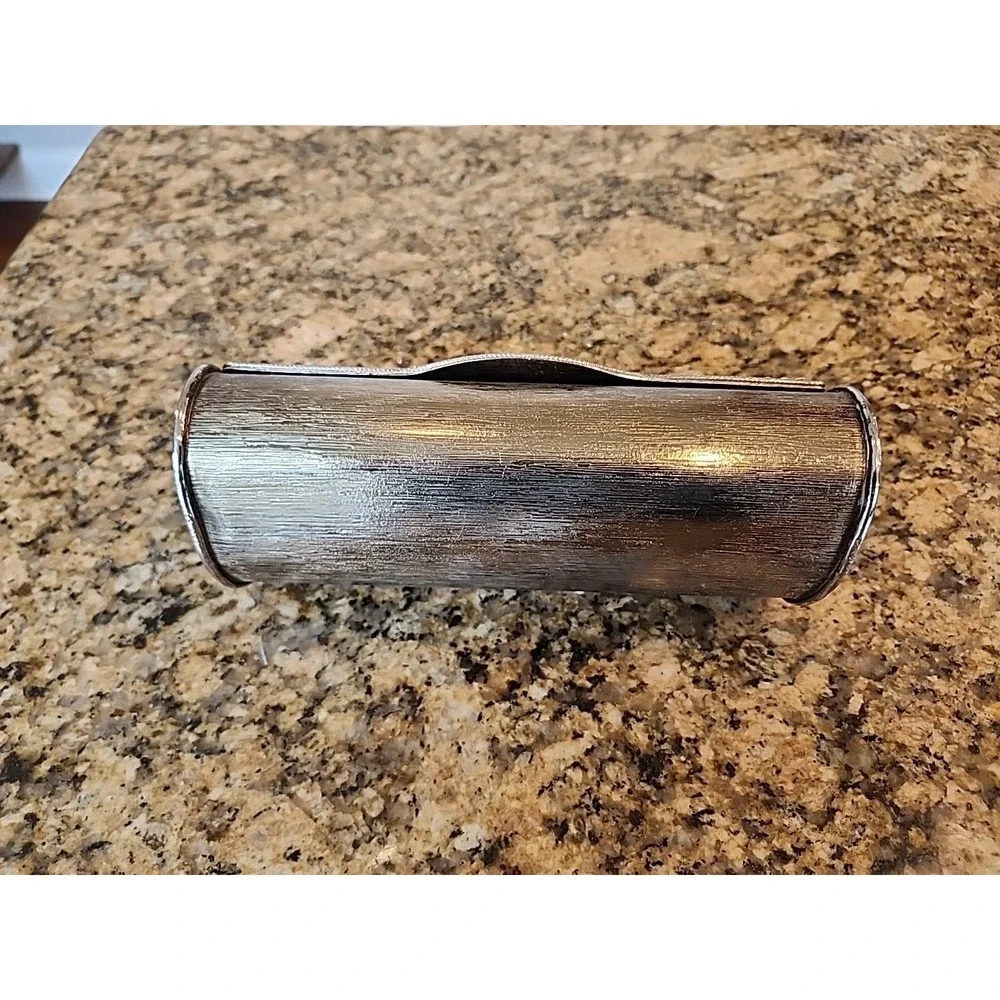 Vintage Hand-Held  Burrito Gold‎ Tone Rhinestones Clutch